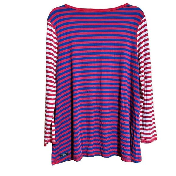 Matilda Jane Tunic Top Womens Large Multicolor Nautical Stripe Stretch Blouse - Picture 6 of 8